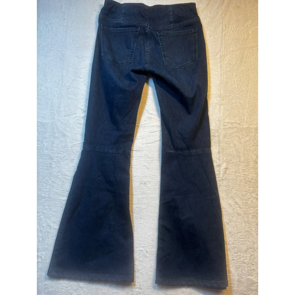 Free People Jeans Women's 28R Blue Flare Pull On Y2K Dark Wash‎